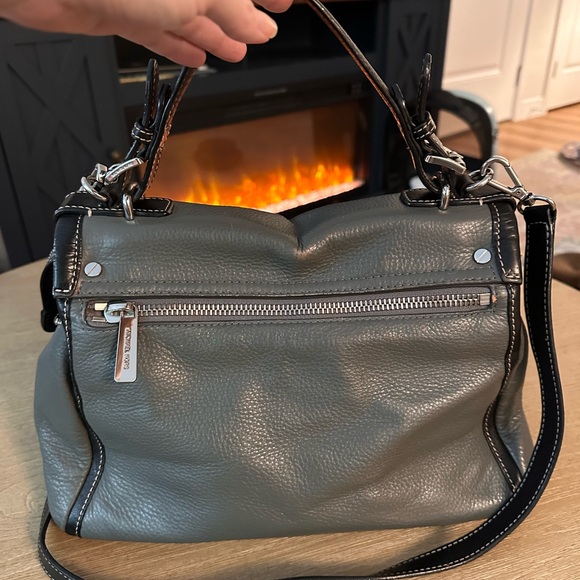 Michael Kors Dark Grey and Black Medium Handbag with Cross Body Strap - Picture 8 of 10